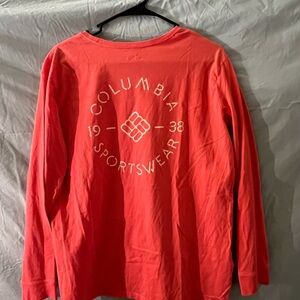 Columbia Orange Red Long Sleeve Shirt